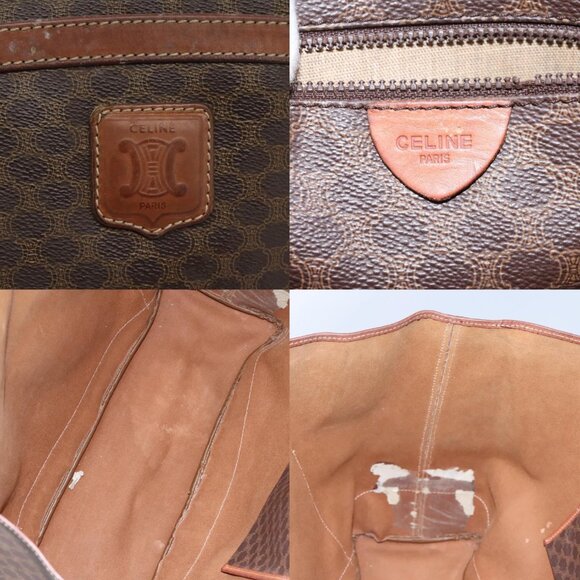 CELINE Macadam Canvas Tote Bag Brown Gold Auth 124118 - Picture 12 of 14